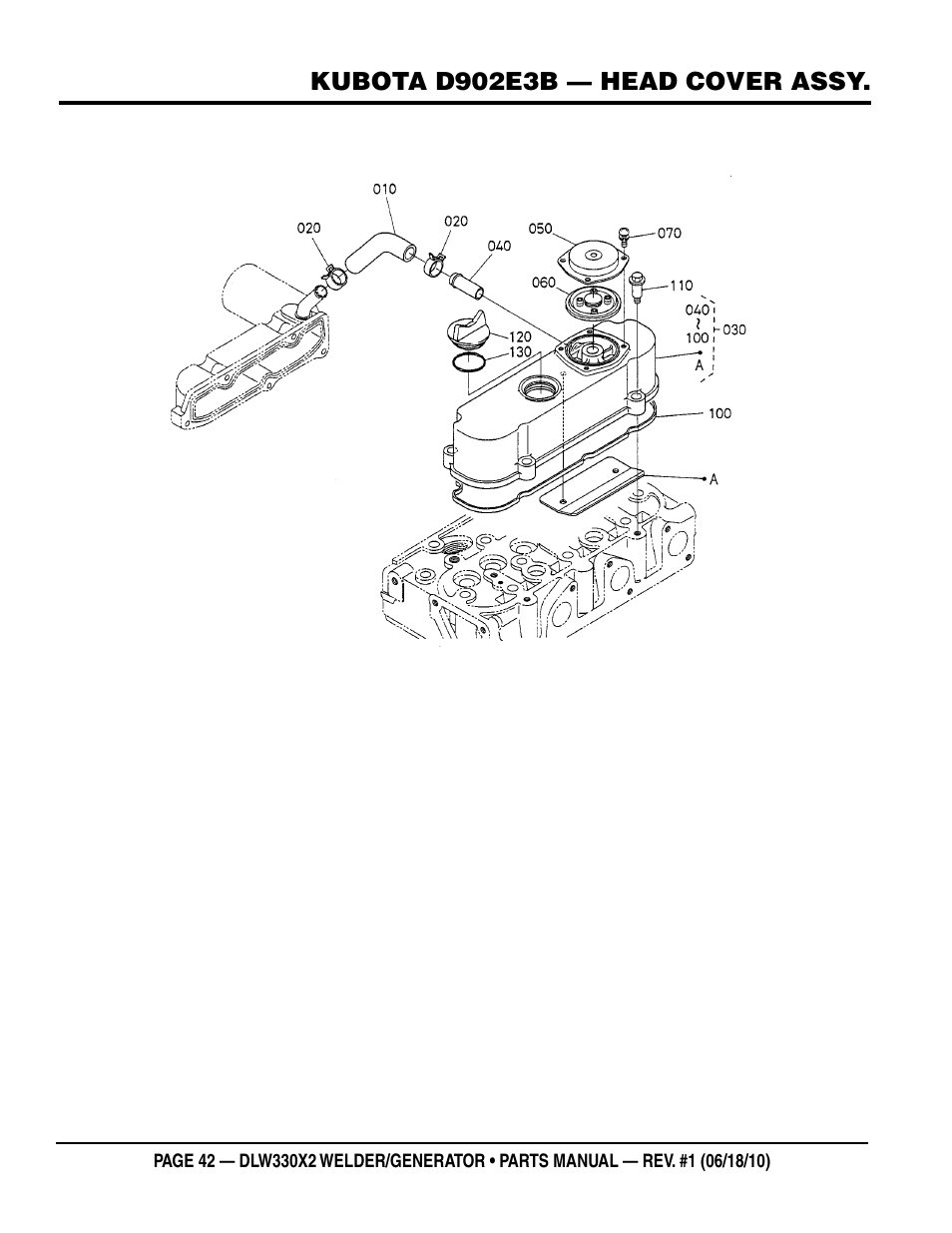 Multiquip  WElDEr/gEnEratOr (KuBOta D902E3BWDDE2 DIEsEl EngInE) DlW330X2 User Manual | Page 42 / 118