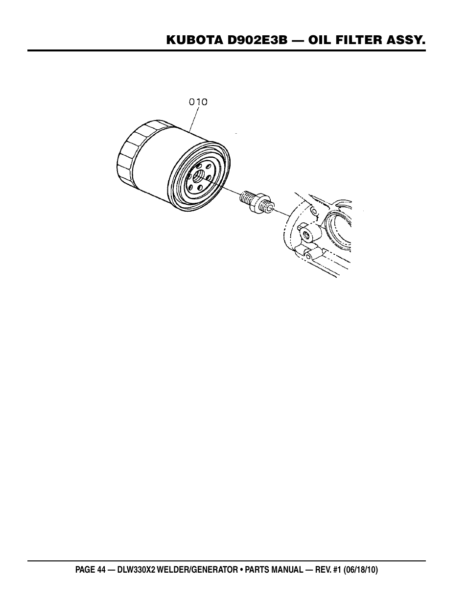 Multiquip  WElDEr/gEnEratOr (KuBOta D902E3BWDDE2 DIEsEl EngInE) DlW330X2 User Manual | Page 44 / 118