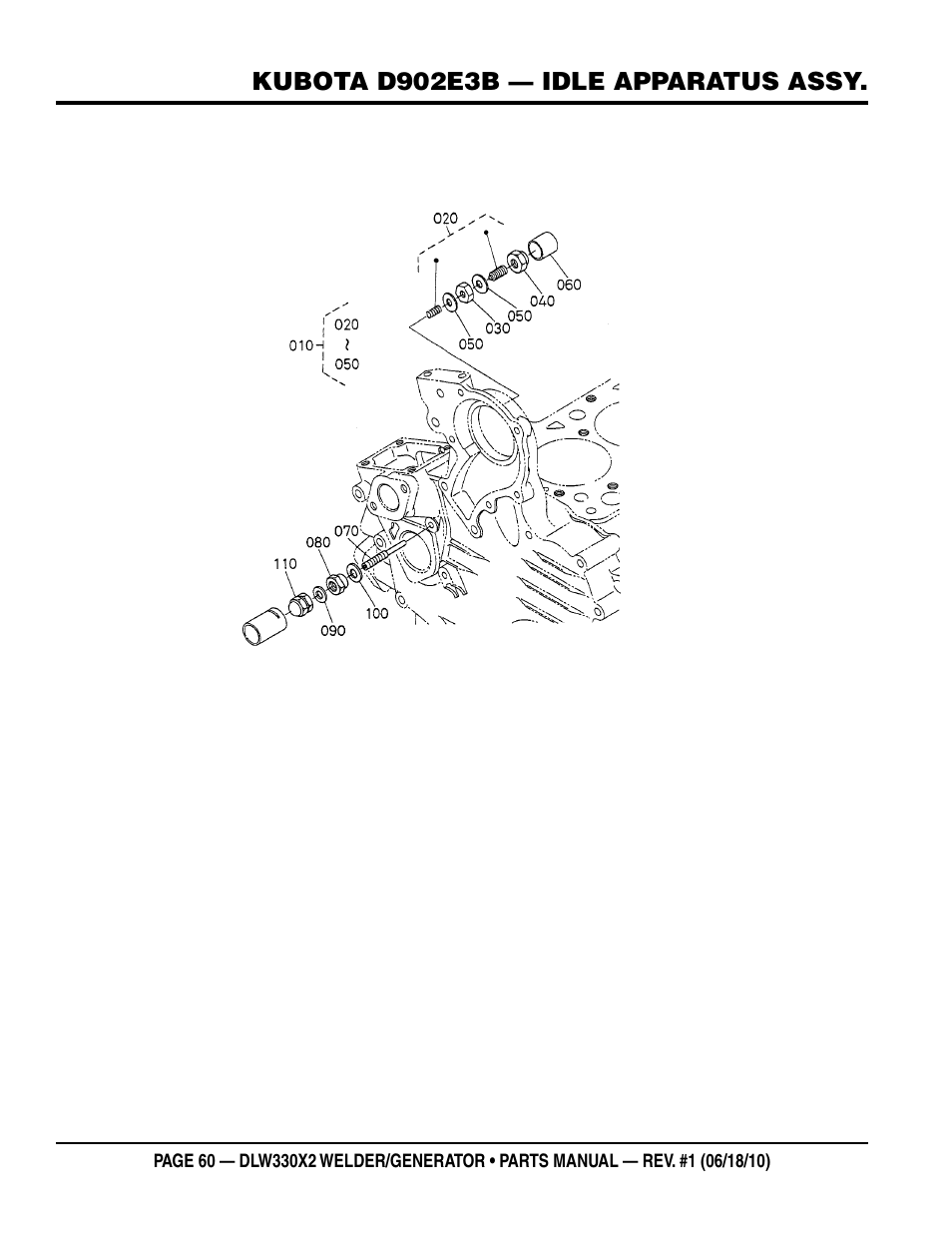 Multiquip  WElDEr/gEnEratOr (KuBOta D902E3BWDDE2 DIEsEl EngInE) DlW330X2 User Manual | Page 60 / 118