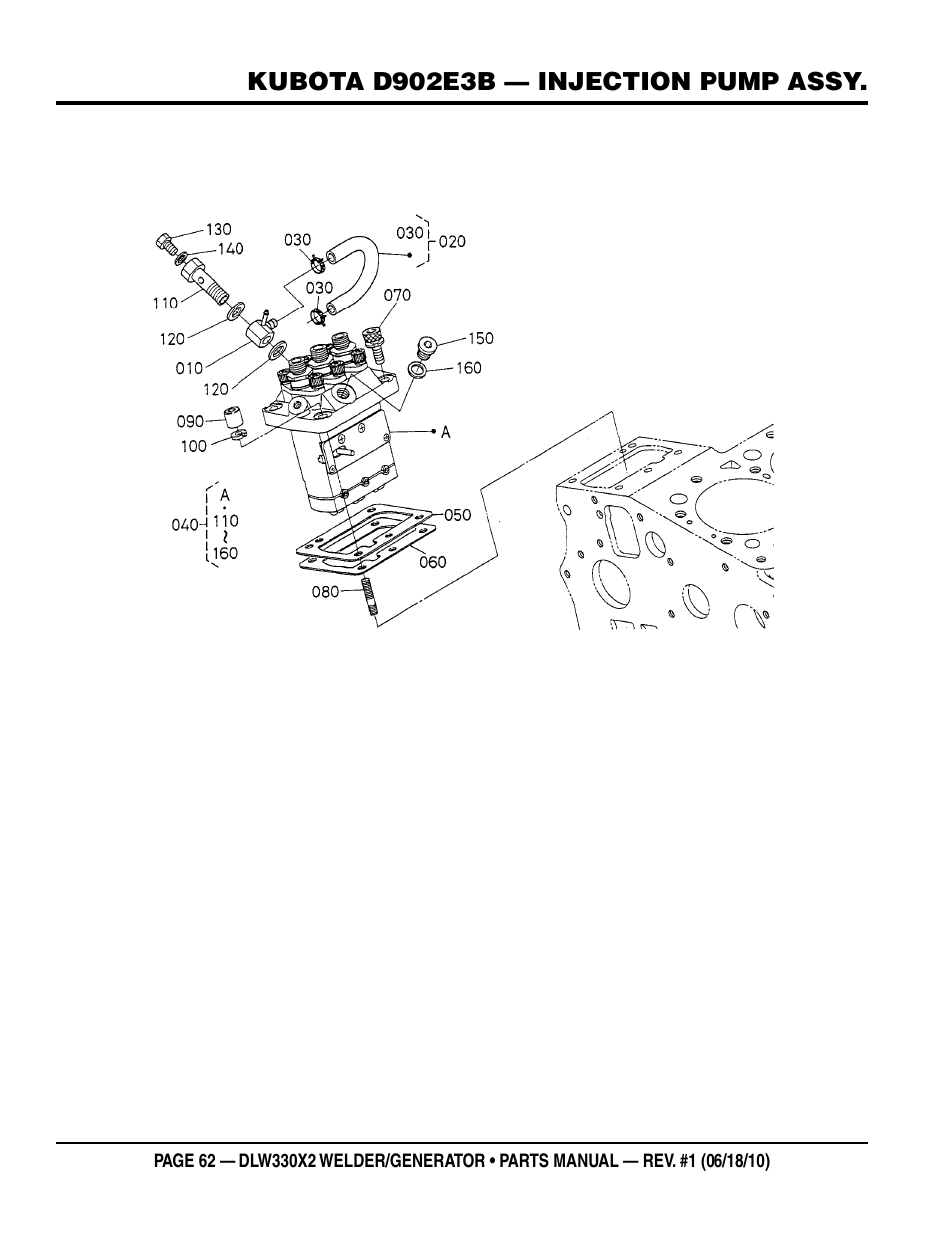 Multiquip  WElDEr/gEnEratOr (KuBOta D902E3BWDDE2 DIEsEl EngInE) DlW330X2 User Manual | Page 62 / 118