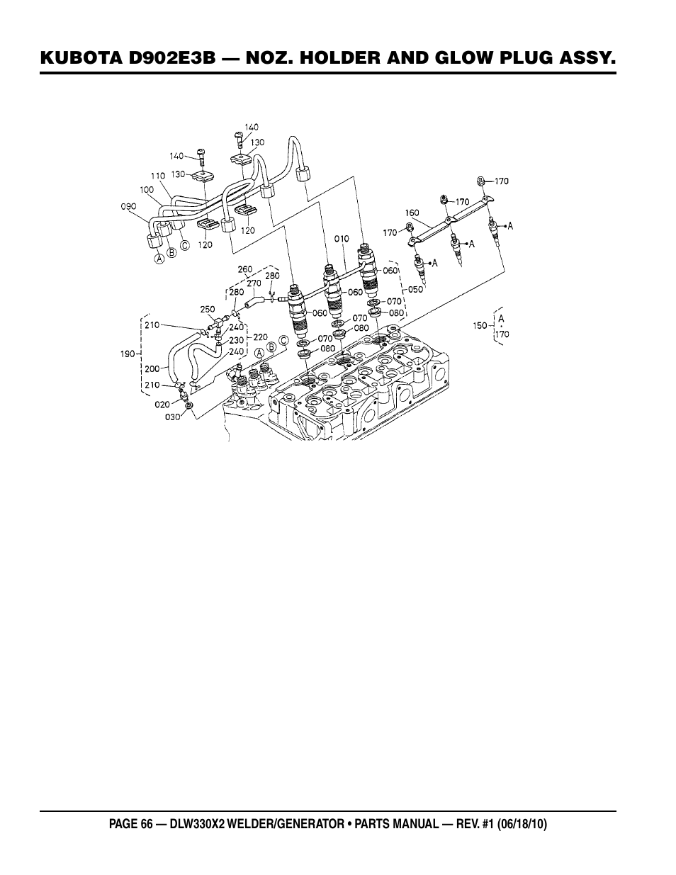 Multiquip  WElDEr/gEnEratOr (KuBOta D902E3BWDDE2 DIEsEl EngInE) DlW330X2 User Manual | Page 66 / 118