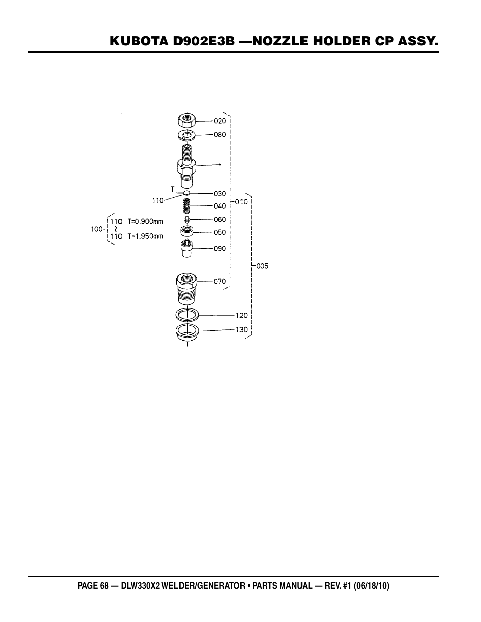 Multiquip  WElDEr/gEnEratOr (KuBOta D902E3BWDDE2 DIEsEl EngInE) DlW330X2 User Manual | Page 68 / 118