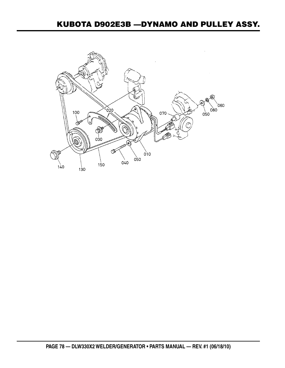 Multiquip  WElDEr/gEnEratOr (KuBOta D902E3BWDDE2 DIEsEl EngInE) DlW330X2 User Manual | Page 78 / 118