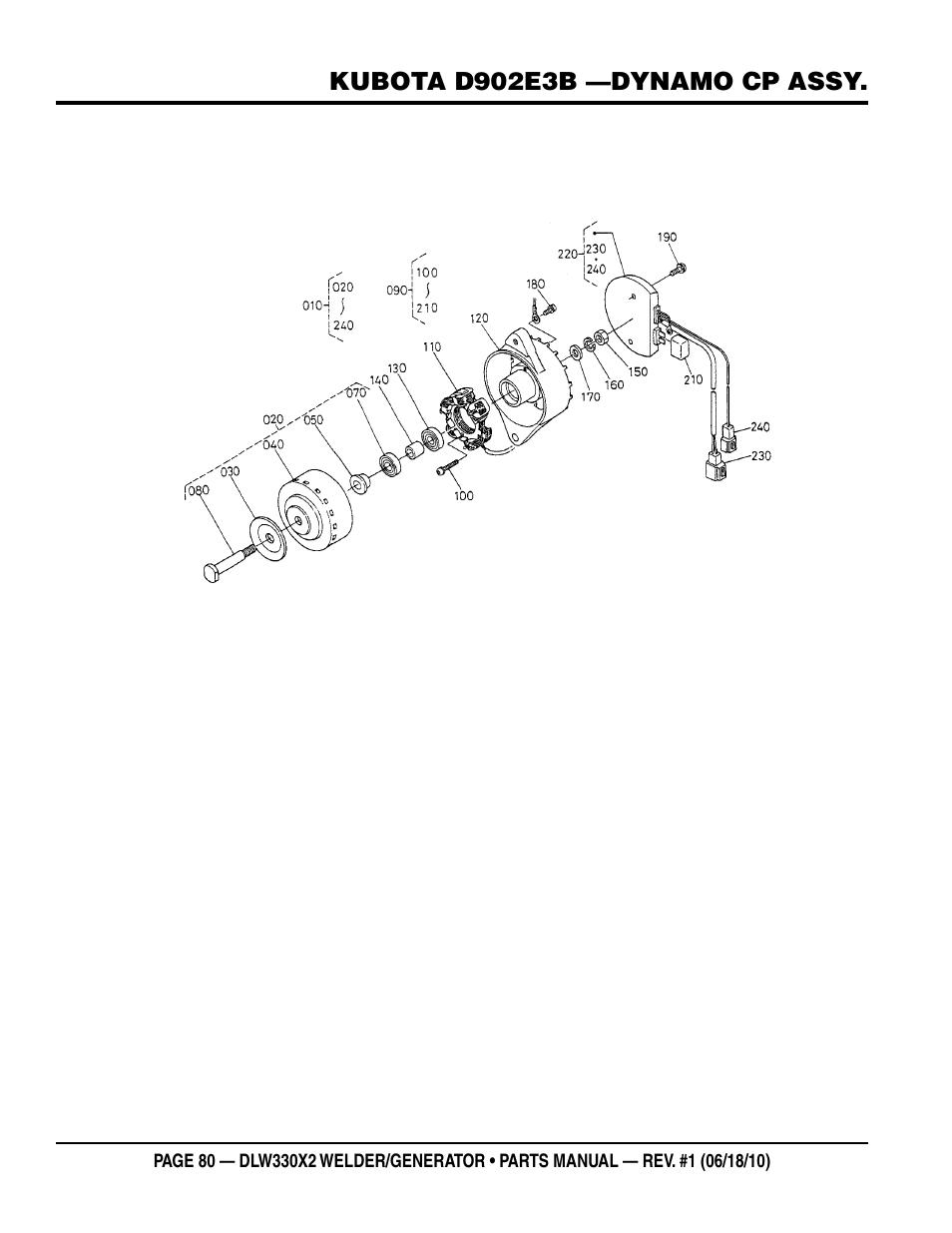 Multiquip  WElDEr/gEnEratOr (KuBOta D902E3BWDDE2 DIEsEl EngInE) DlW330X2 User Manual | Page 80 / 118