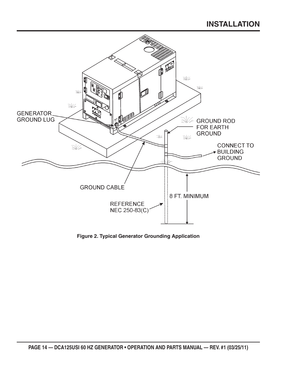 Installation | Multiquip MQ Power 60 HZ Generator DCA125USI User Manual | Page 14 / 90