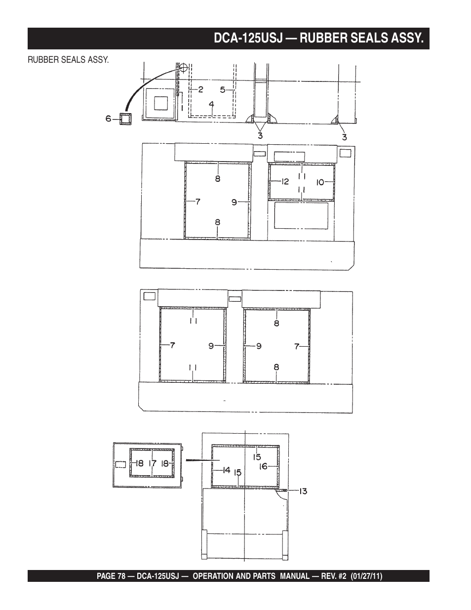 Dca-125usj — rubber seals assy | Multiquip MQ Power 60 Hz Generator DCA125USJ User Manual | Page 78 / 84
