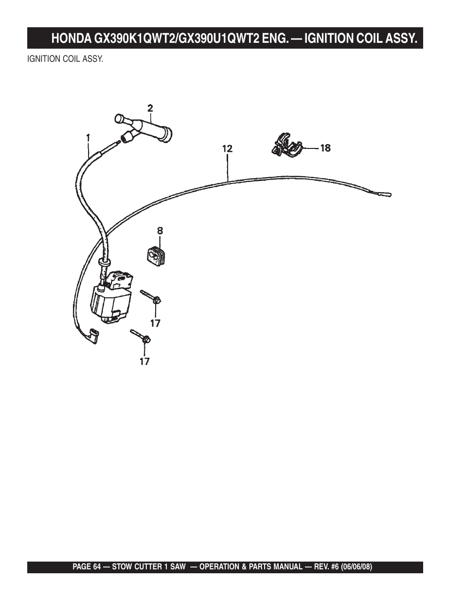 Multiquip Cutter 1 Concrete/Asphalt Saw CD605E16 (5 HP Electric Motor) User Manual | Page 64 / 76