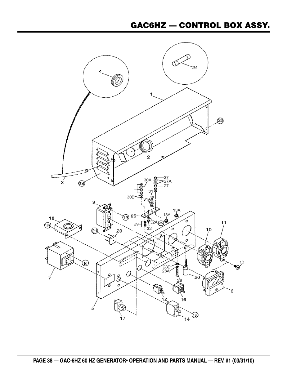 Multiquip pOrtable generatOr (HOnda gX340 gasOline engine) gaC6HZ User Manual | Page 38 / 84