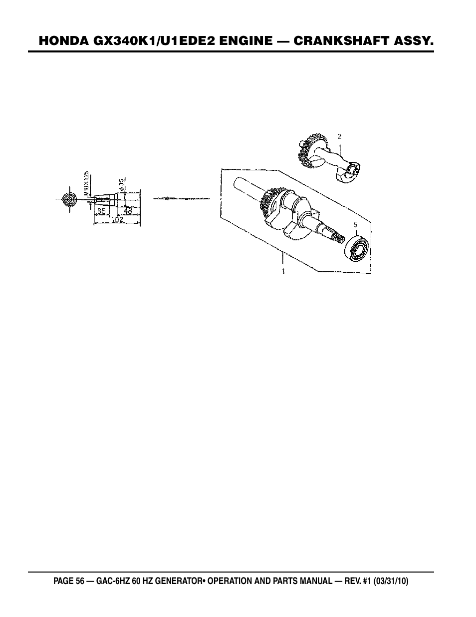 Multiquip pOrtable generatOr (HOnda gX340 gasOline engine) gaC6HZ User Manual | Page 56 / 84