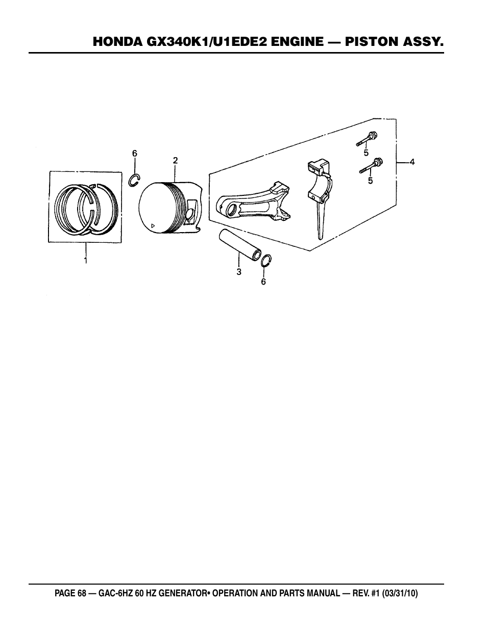 Multiquip pOrtable generatOr (HOnda gX340 gasOline engine) gaC6HZ User Manual | Page 68 / 84