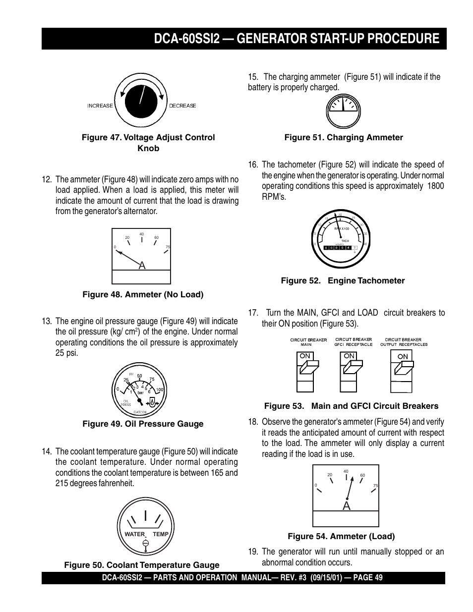 Dca-60ssi2 — generator start-up procedure | Multiquip MQ Power Whisperwatt Generator DCA-60SS12 User Manual | Page 49 / 164