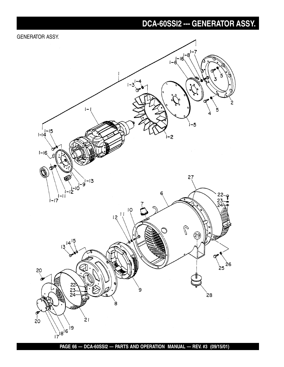 Dca-60ssi2 --- generator assy | Multiquip MQ Power Whisperwatt Generator DCA-60SS12 User Manual | Page 66 / 164