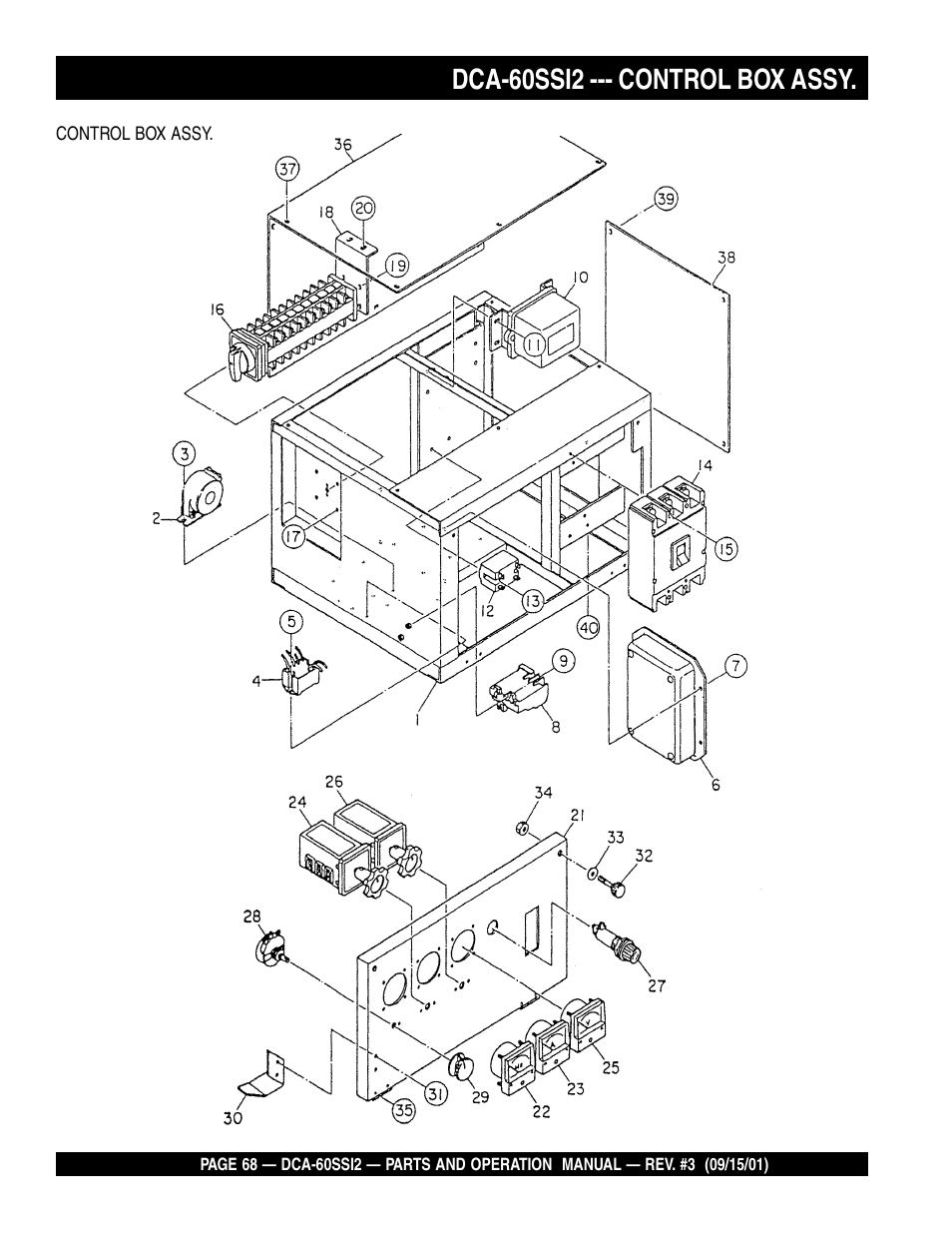 Dca-60ssi2 --- control box assy | Multiquip MQ Power Whisperwatt Generator DCA-60SS12 User Manual | Page 68 / 164