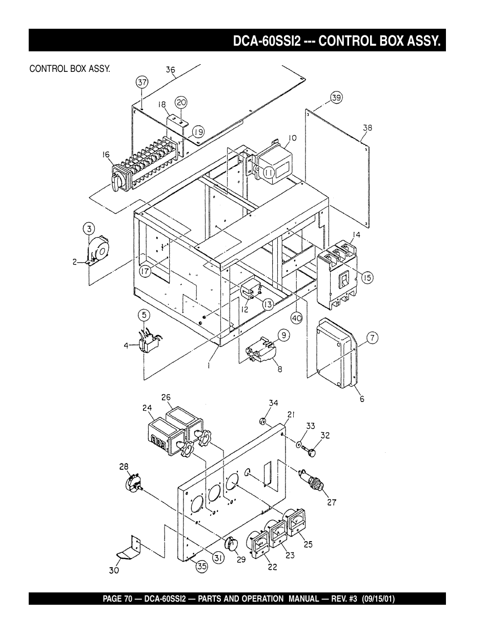 Dca-60ssi2 --- control box assy | Multiquip MQ Power Whisperwatt Generator DCA-60SS12 User Manual | Page 70 / 164