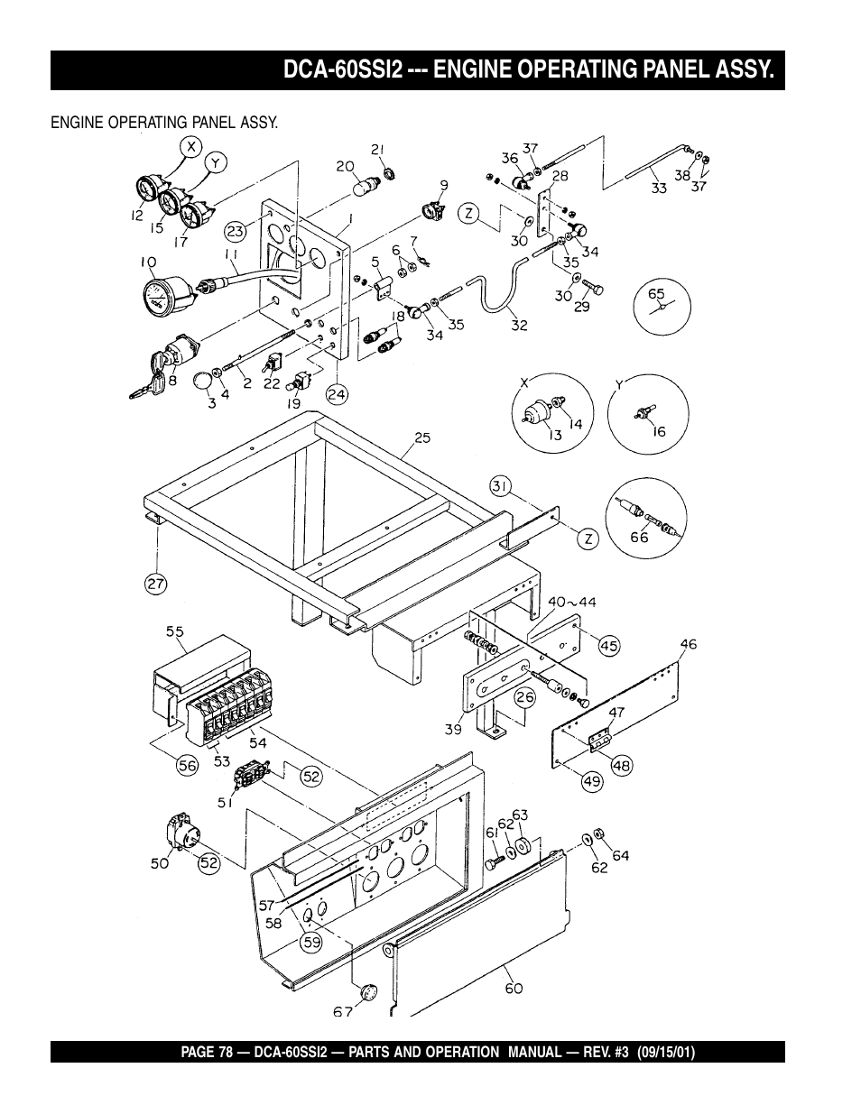 Dca-60ssi2 --- engine operating panel assy | Multiquip MQ Power Whisperwatt Generator DCA-60SS12 User Manual | Page 78 / 164
