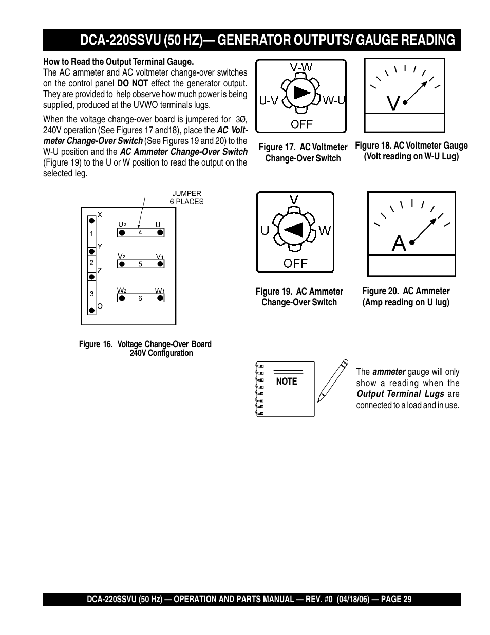 Multiquip Whisperwatt Series 50 HZ Generator DCA-220SSVU User Manual | Page 29 / 86