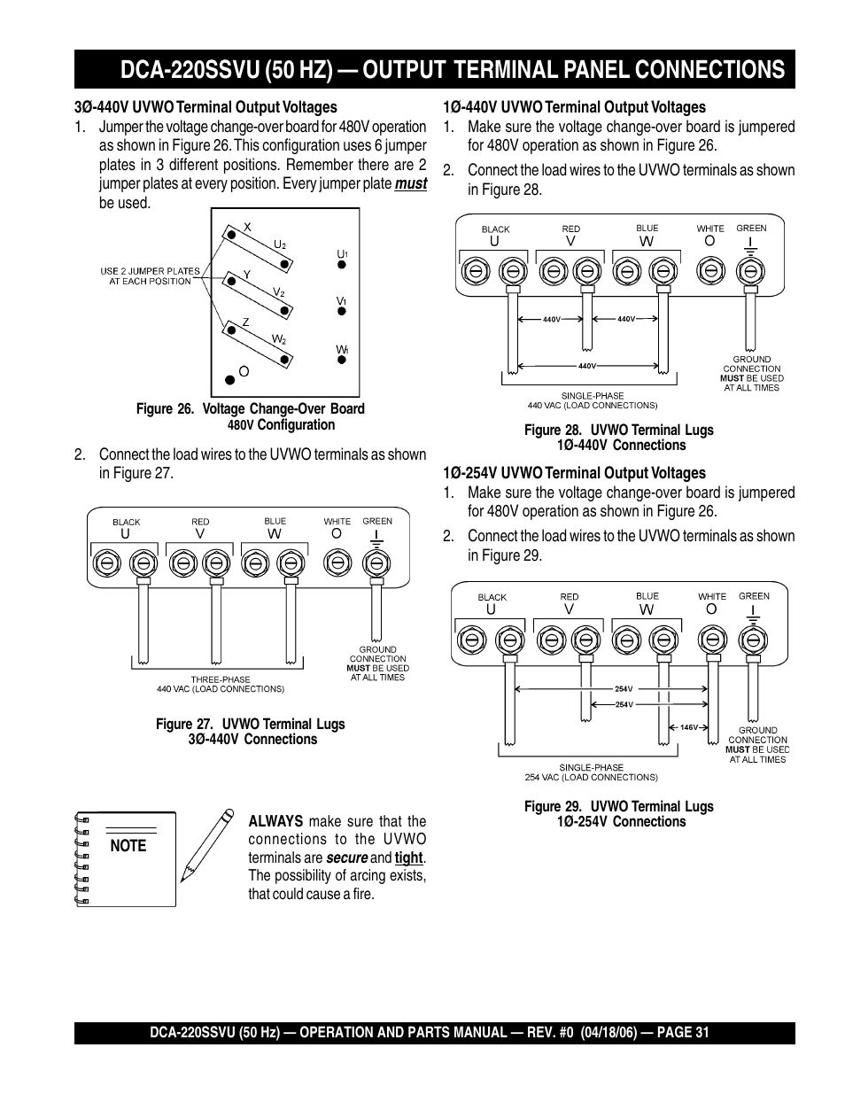 Multiquip Whisperwatt Series 50 HZ Generator DCA-220SSVU User Manual | Page 31 / 86