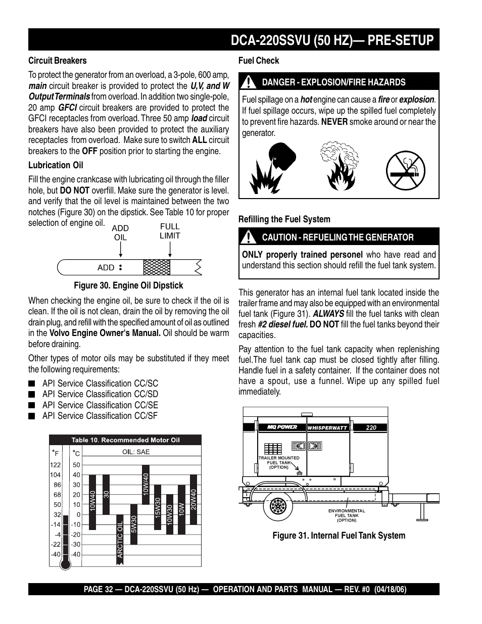 Multiquip Whisperwatt Series 50 HZ Generator DCA-220SSVU User Manual | Page 32 / 86