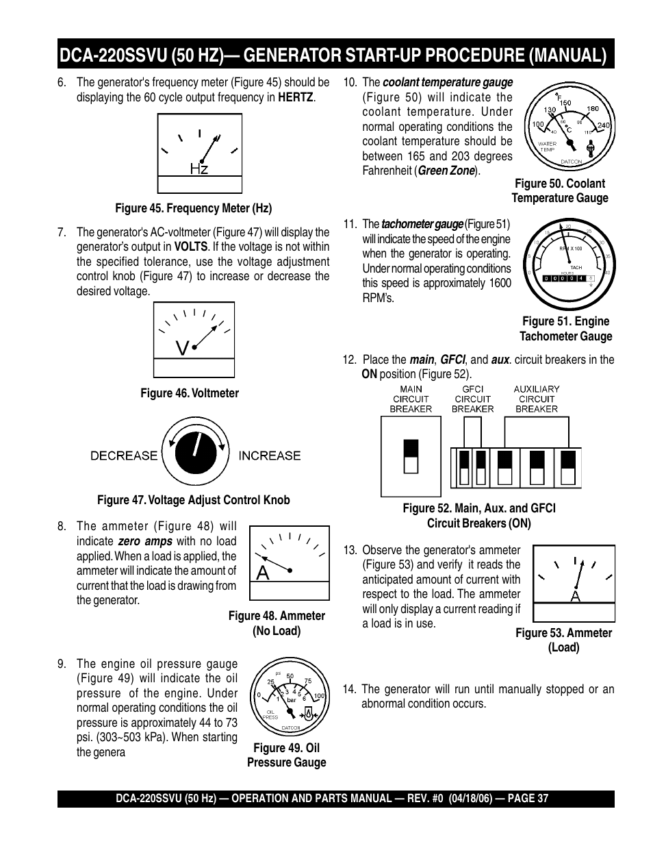 Multiquip Whisperwatt Series 50 HZ Generator DCA-220SSVU User Manual | Page 37 / 86