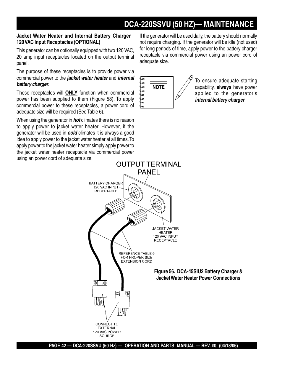 Multiquip Whisperwatt Series 50 HZ Generator DCA-220SSVU User Manual | Page 42 / 86