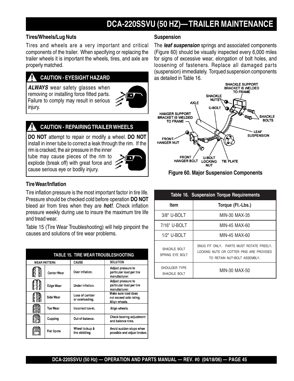 Multiquip Whisperwatt Series 50 HZ Generator DCA-220SSVU User Manual | Page 45 / 86