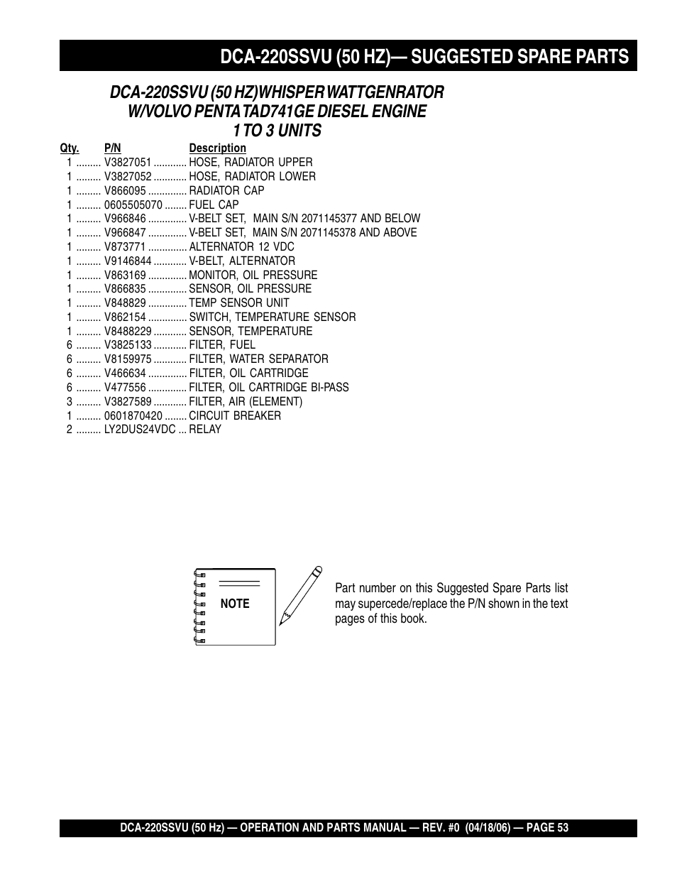 Multiquip Whisperwatt Series 50 HZ Generator DCA-220SSVU User Manual | Page 53 / 86