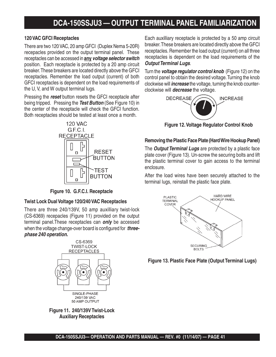 Multiquip MQ Power Whisperwatt 60 Hz Generator DCA-150SSJU3 User Manual | Page 41 / 104