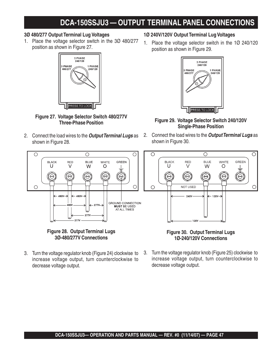 Multiquip MQ Power Whisperwatt 60 Hz Generator DCA-150SSJU3 User Manual | Page 47 / 104
