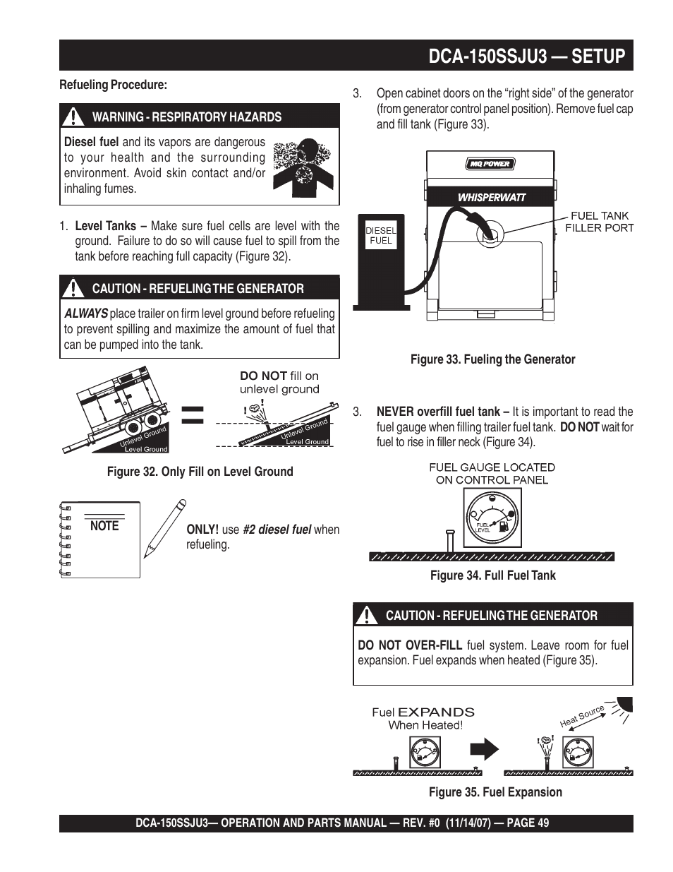 Multiquip MQ Power Whisperwatt 60 Hz Generator DCA-150SSJU3 User Manual | Page 49 / 104