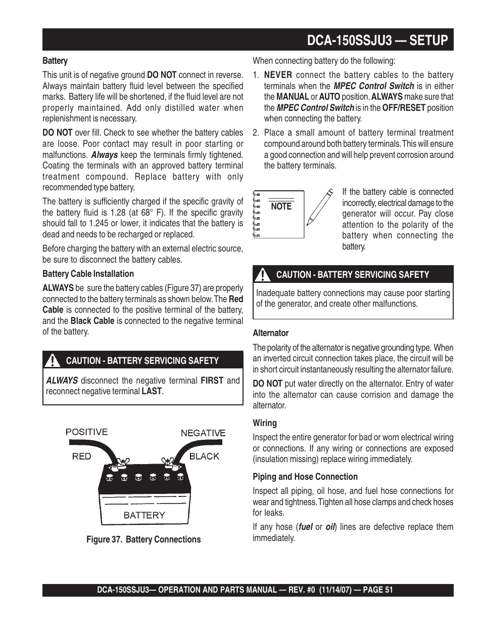 Multiquip MQ Power Whisperwatt 60 Hz Generator DCA-150SSJU3 User Manual | Page 51 / 104