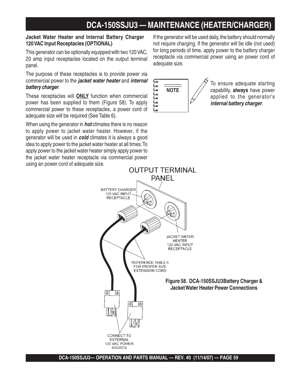 Multiquip MQ Power Whisperwatt 60 Hz Generator DCA-150SSJU3 User Manual | Page 59 / 104