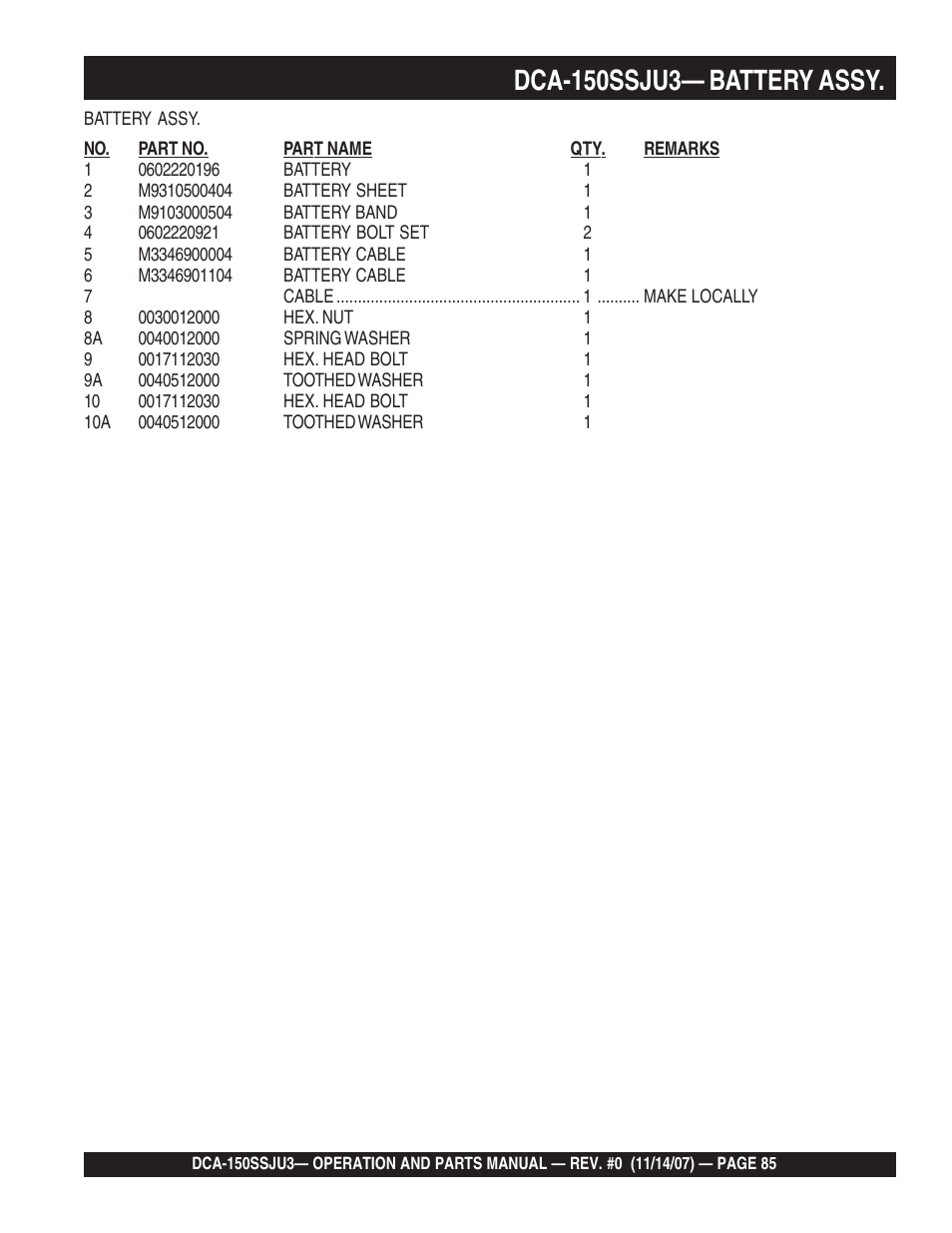 Multiquip MQ Power Whisperwatt 60 Hz Generator DCA-150SSJU3 User Manual | Page 85 / 104