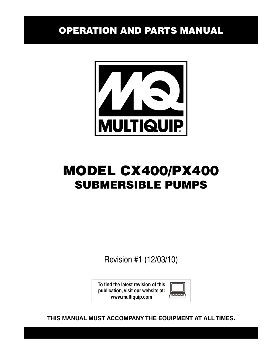 Multiquip submersible pumps px400 User Manual | 34 pages
