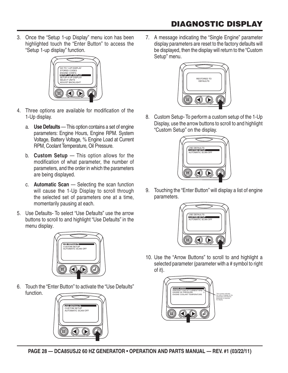 Diagnostic display | Multiquip MQ MultiQuip Power DCA85USJ2 User Manual | Page 28 / 102