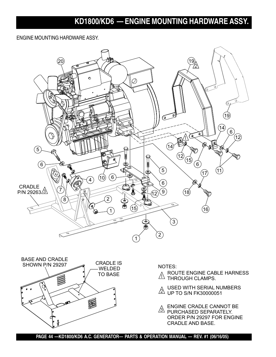 Multiquip A.C. Generator Used with MLT Series Modular Light Towers KD6 User Manual | Page 44 / 134