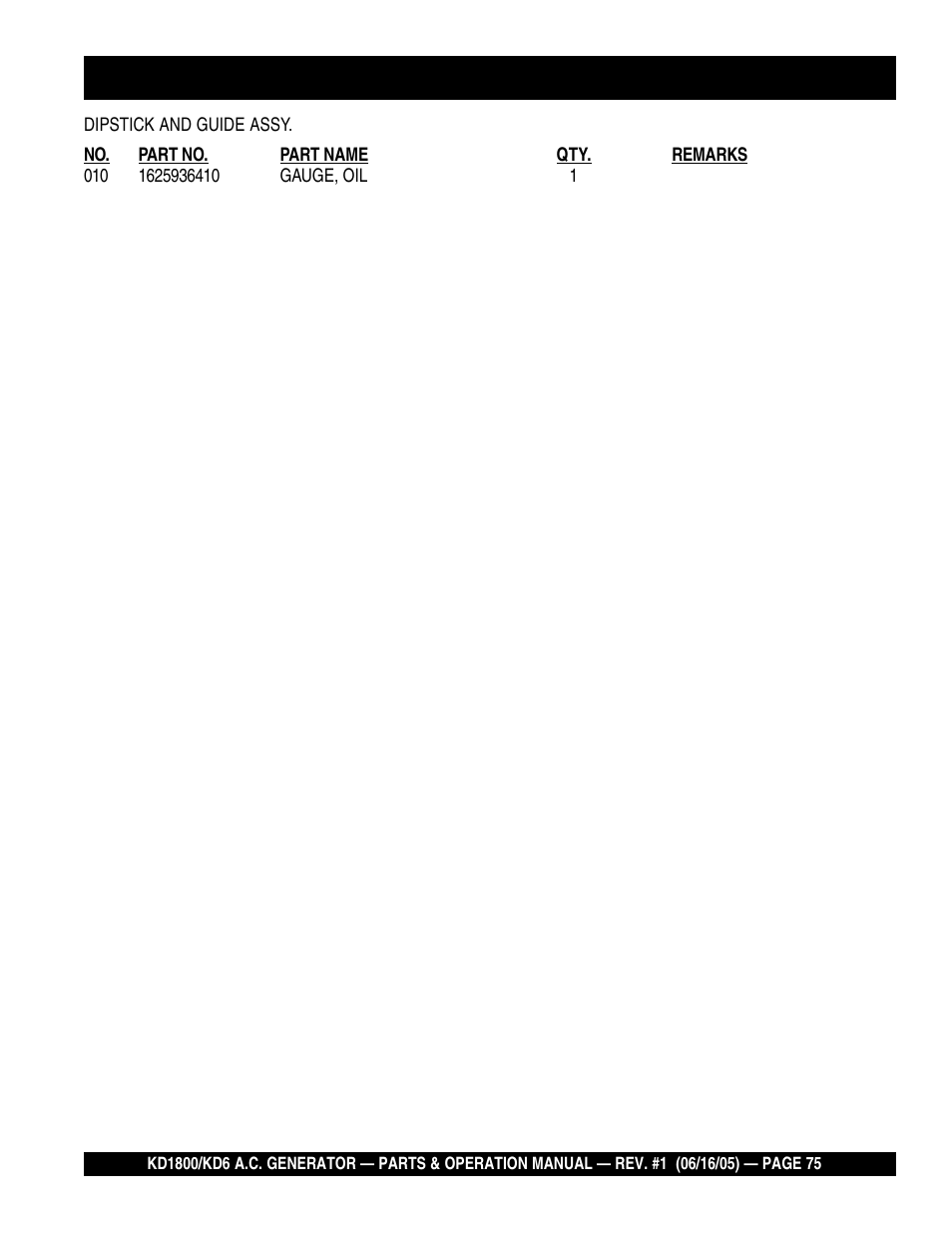 Multiquip A.C. Generator Used with MLT Series Modular Light Towers KD6 User Manual | Page 75 / 134