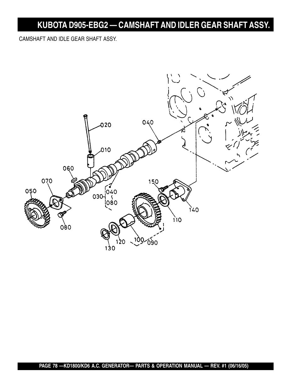 Multiquip A.C. Generator Used with MLT Series Modular Light Towers KD6 User Manual | Page 78 / 134
