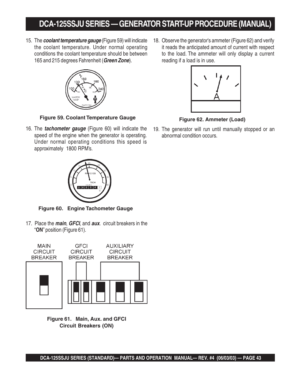 Multiquip MQ Power Portable Generator (Standard) DCA-125SSJU User Manual | Page 43 / 96