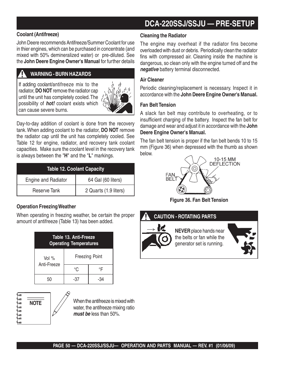 Dca-220ssj/ssju — pre-setup | Multiquip MQ Power Whisperwatt 50 Hz Generator DCA-220SSJ User Manual | Page 50 / 108