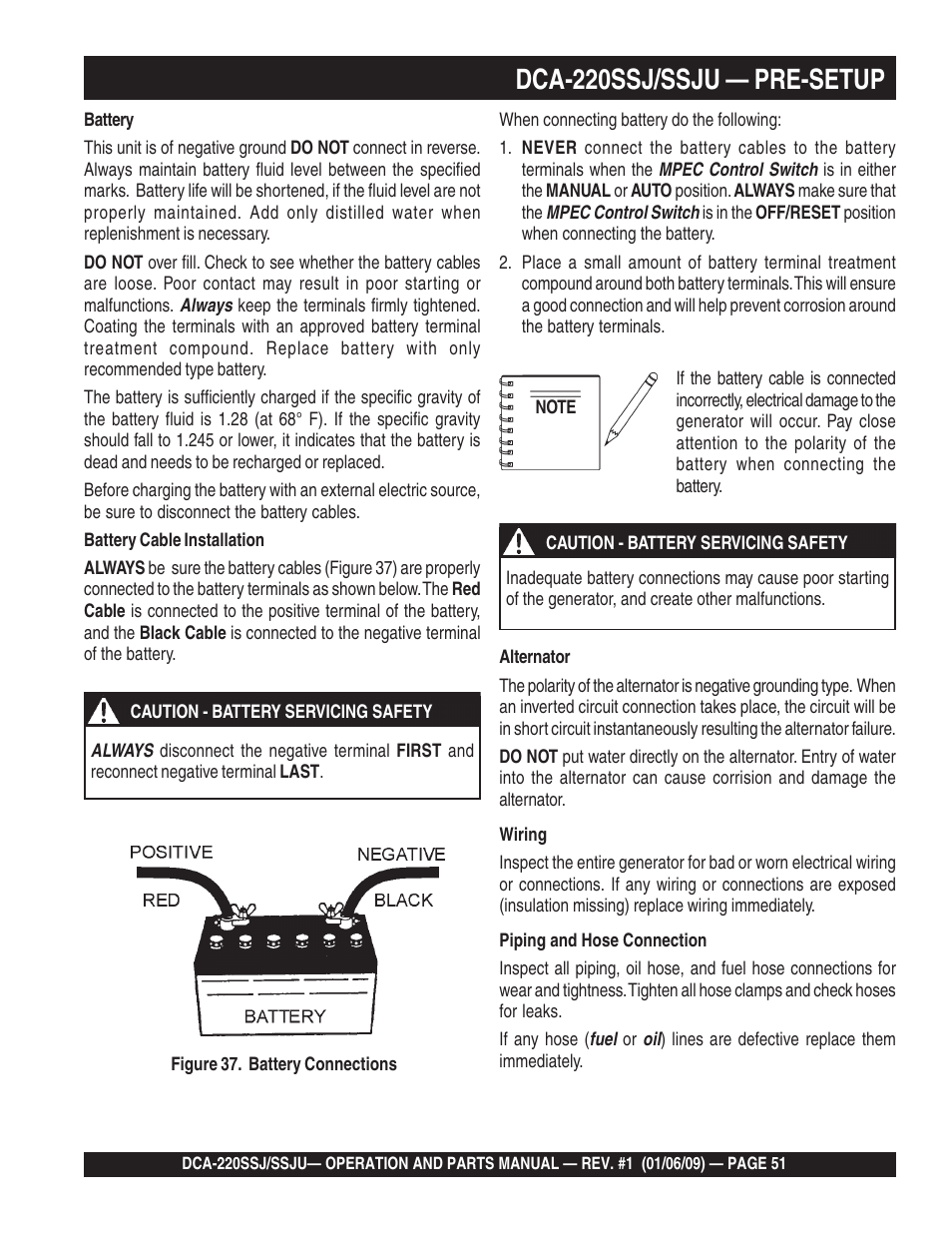 1dca-220ssj/ssju — pre-setup | Multiquip MQ Power Whisperwatt 50 Hz Generator DCA-220SSJ User Manual | Page 51 / 108