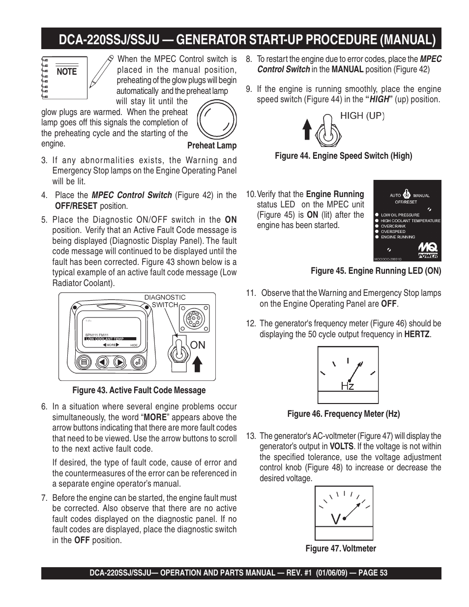 Multiquip MQ Power Whisperwatt 50 Hz Generator DCA-220SSJ User Manual | Page 53 / 108