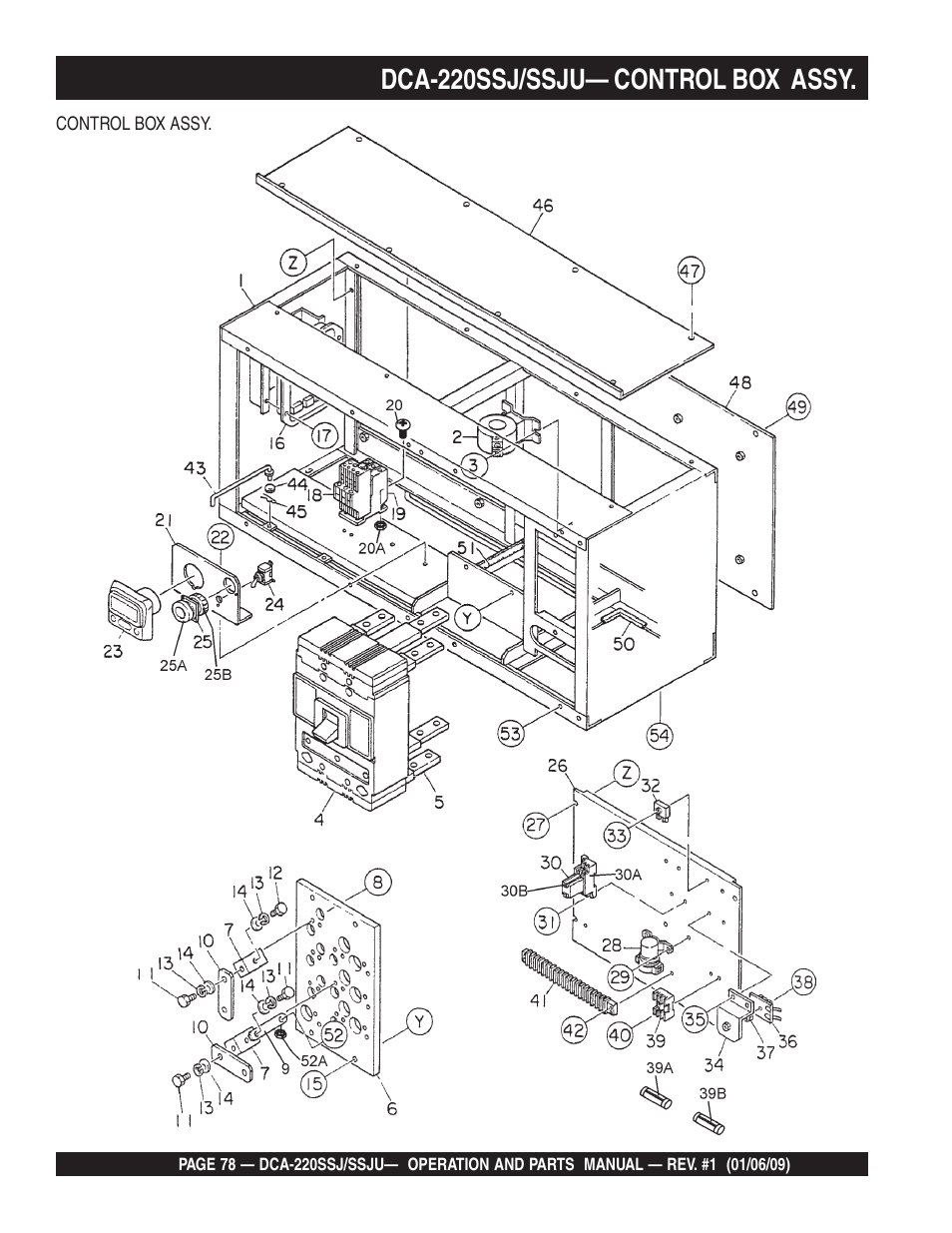 Dca-220ssj/ssju— control box assy | Multiquip MQ Power Whisperwatt 50 Hz Generator DCA-220SSJ User Manual | Page 78 / 108