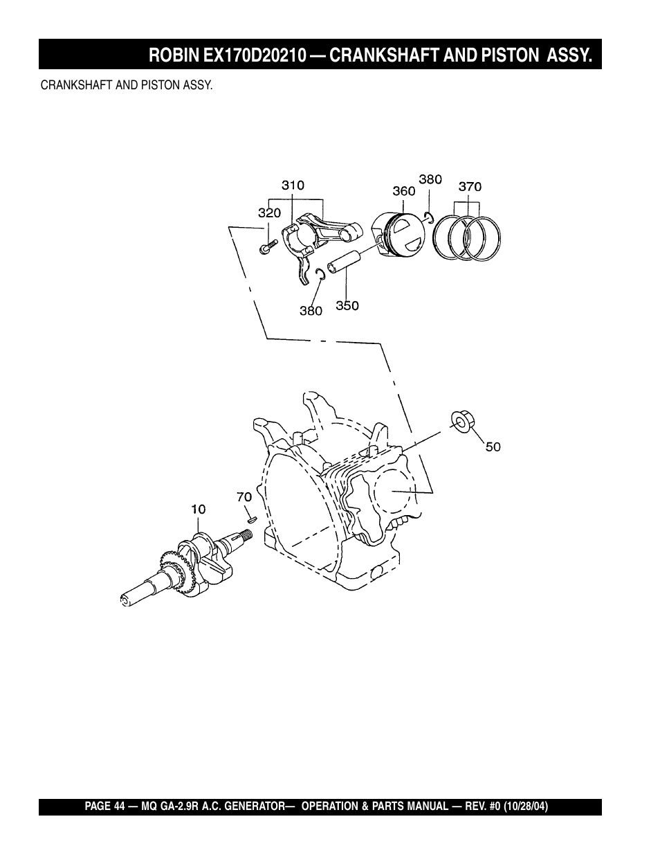 Multiquip Portabe AC Generator (Gasoline Engine) GA-2.9R User Manual | Page 44 / 62