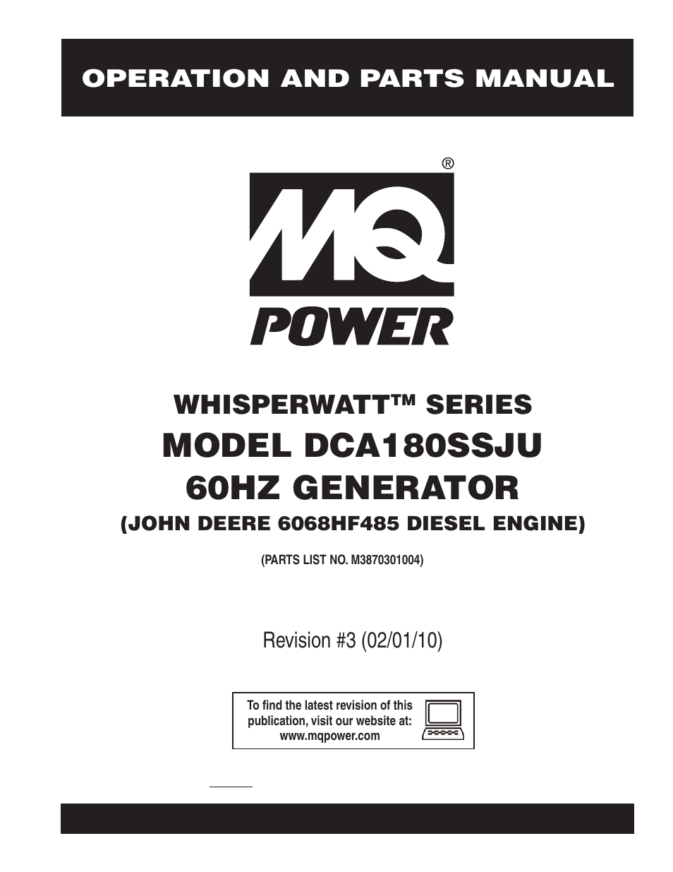 Multiquip 60Hz Generator DCA180SSJU User Manual | 106 pages