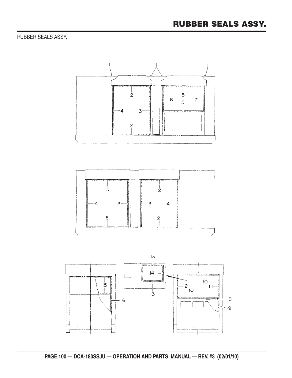 Rubber seals assy | Multiquip 60Hz Generator DCA180SSJU User Manual | Page 100 / 106