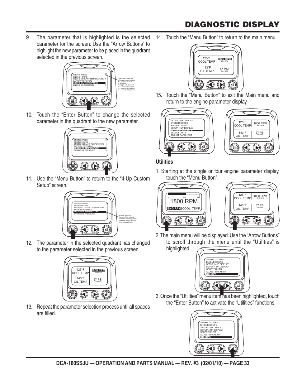 Diagnostic display, 1800 rpm | Multiquip 60Hz Generator DCA180SSJU User Manual | Page 33 / 106
