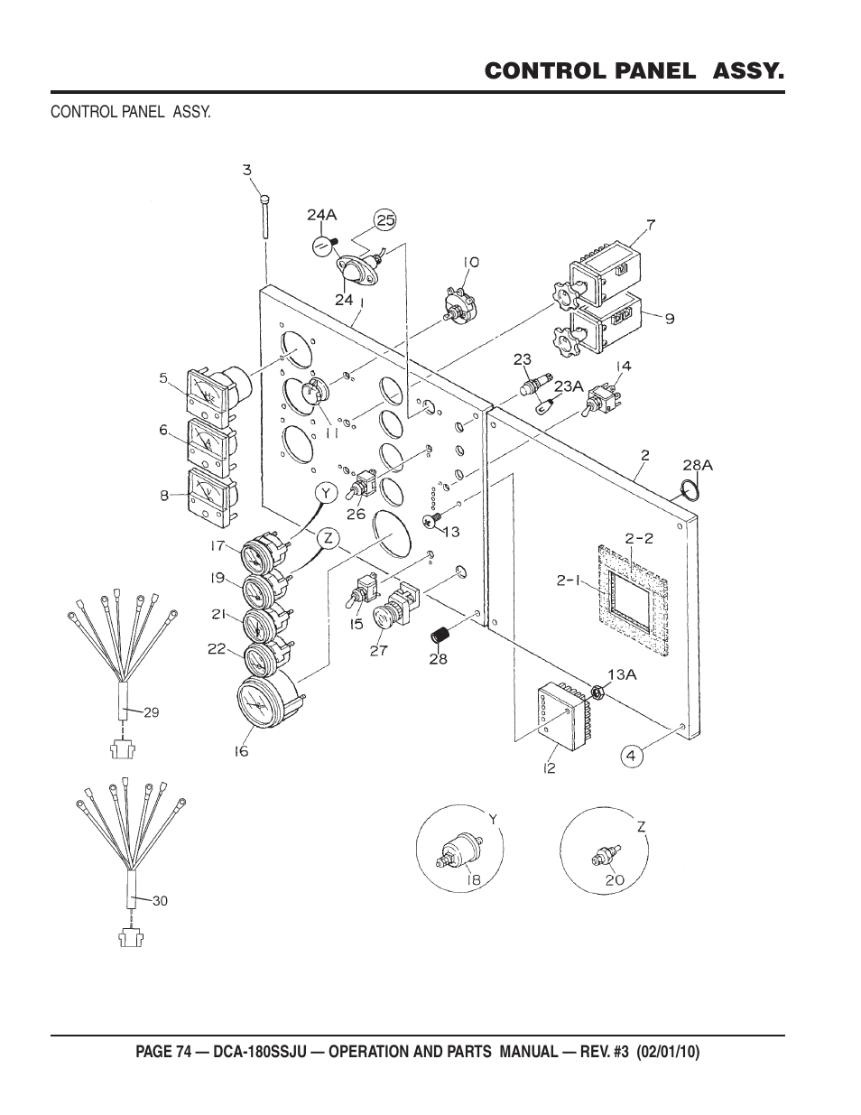 Control panel assy | Multiquip 60Hz Generator DCA180SSJU User Manual | Page 74 / 106