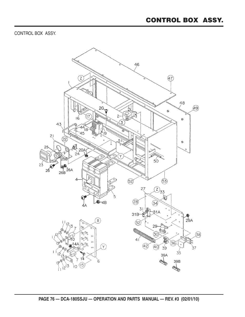 Control box assy | Multiquip 60Hz Generator DCA180SSJU User Manual | Page 76 / 106