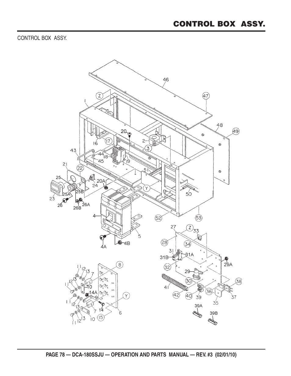 Control box assy | Multiquip 60Hz Generator DCA180SSJU User Manual | Page 78 / 106