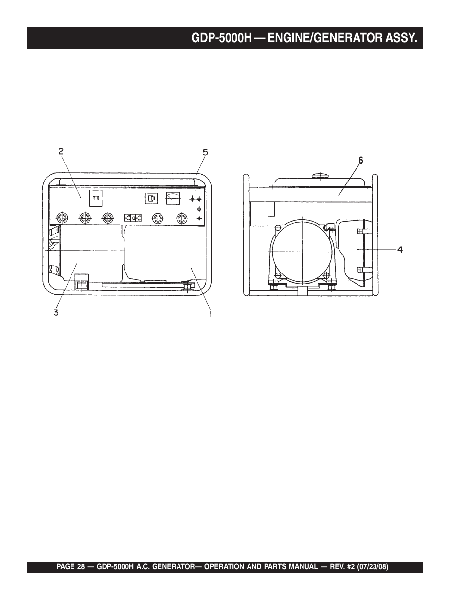 Gdp-5000h — engine/generator assy | Multiquip High Cycle Generator GBP5000H User Manual | Page 28 / 76